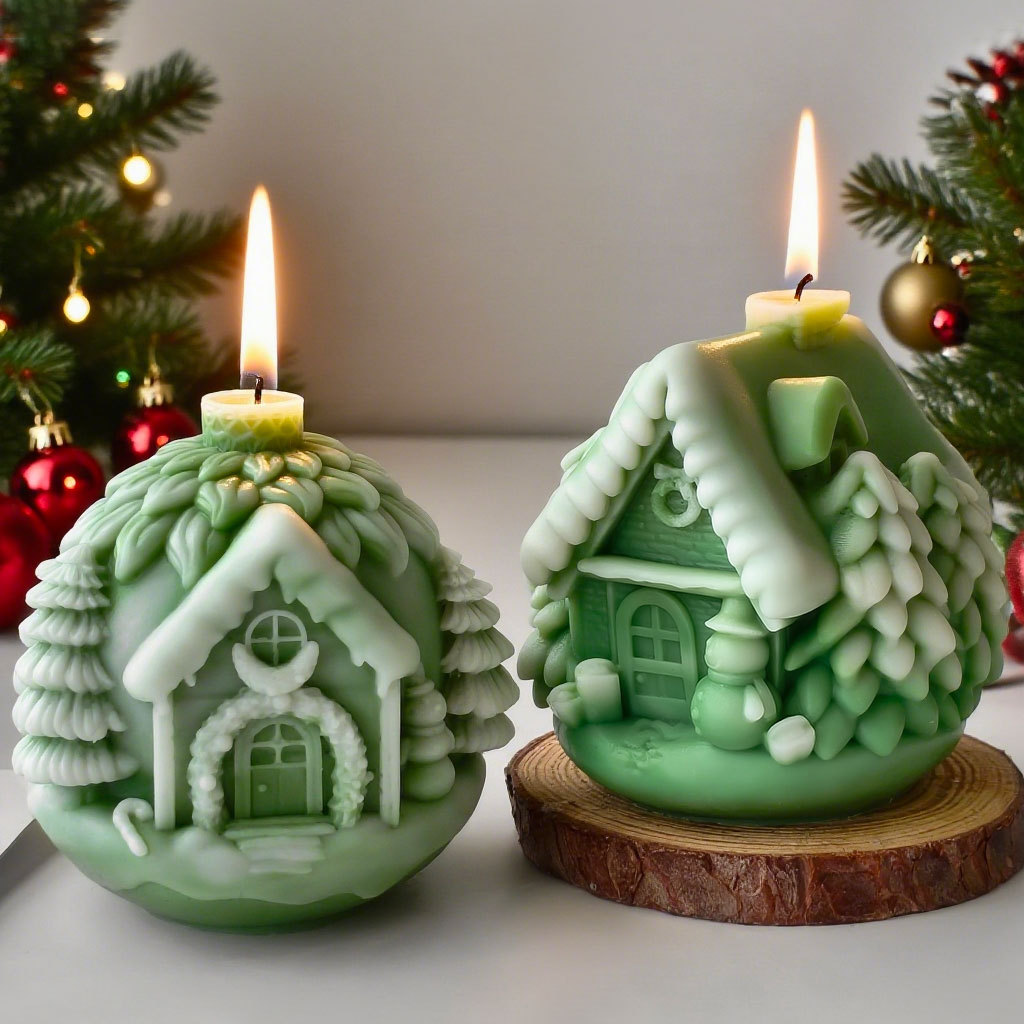 Candle Supplies Store - Forma Silikonowa DIY Domek na Choinkę
