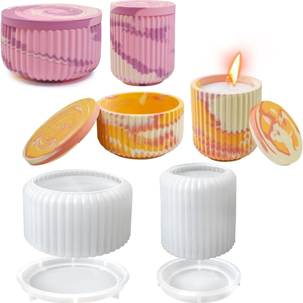 Candle Vessel Supplies - Forma silikonowa do okrągłego betonowego słoika